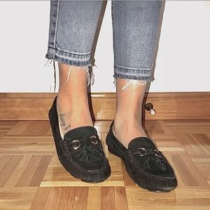 Suede black loafers